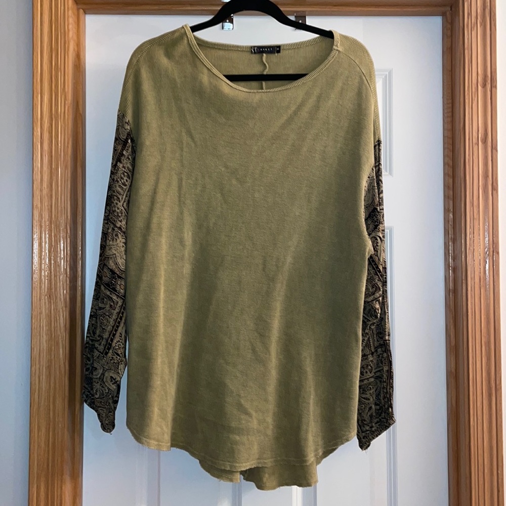 Waffle Knit with fun Sleeve Detail Top